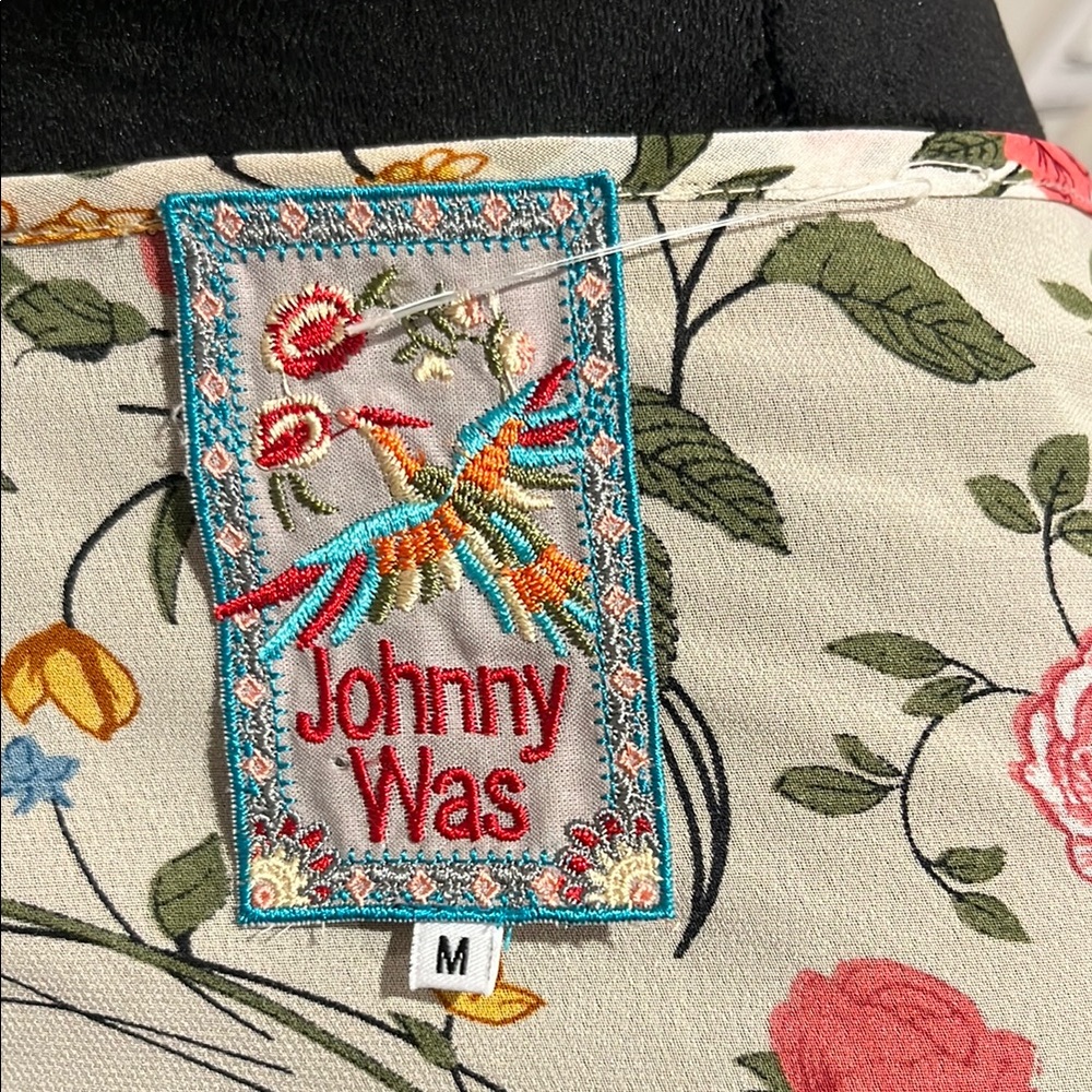 Johnny Was Floral Kimono with Fringe - Picture 2 of 9